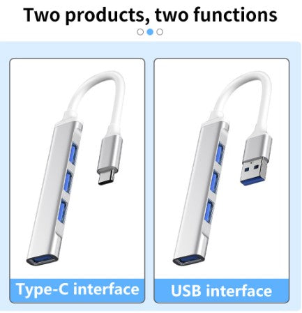Hub USB Tipo C De Alta Velocidade 3.0 Adaptador OTG 4 Porta Para Computador Celular Jogos