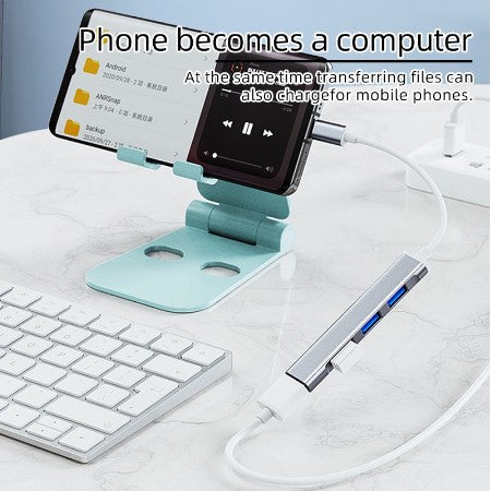 Hub USB Tipo C De Alta Velocidade 3.0 Adaptador OTG 4 Porta Para Computador Celular Jogos