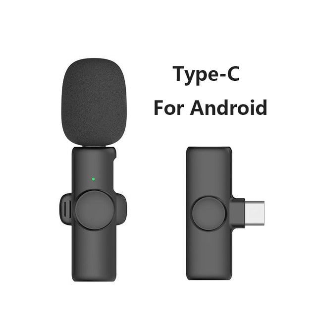 Microfone Lapela Wireless Sem Fio Compatível Android Usb C e Iphone