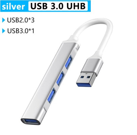 Hub USB Tipo C De Alta Velocidade 3.0 Adaptador OTG 4 Porta Para Computador Celular Jogos