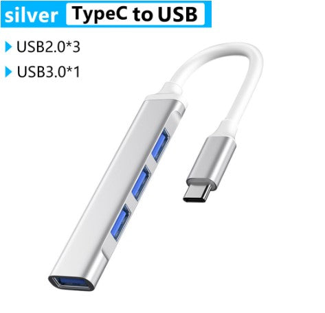 Hub USB Tipo C De Alta Velocidade 3.0 Adaptador OTG 4 Porta Para Computador Celular Jogos